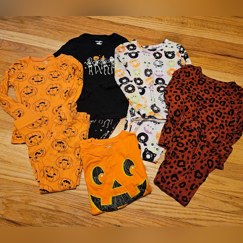 Lot Bundle Girls Pajamas Halloween 2 Piece Size 6